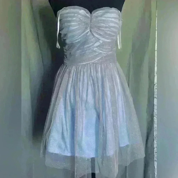 Delia’s Y2K Formal Dress - Ice Blue Sparkle - sz 3 - 4 small - Picture 1 of 8